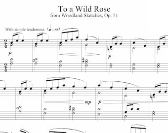 MacDowell - To a Wild Rose Piano Sheet Music PDF