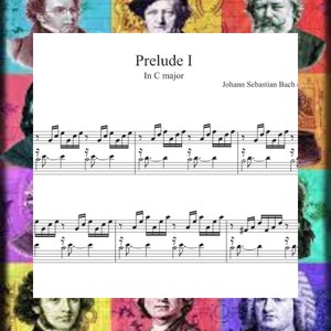 Prélude et fugue n° 1 en ut majeur (Le clavier bien tempéré) Bach BWV 846 Solo Piano Sheet Music PDF imprimable 4 pages Télécharger