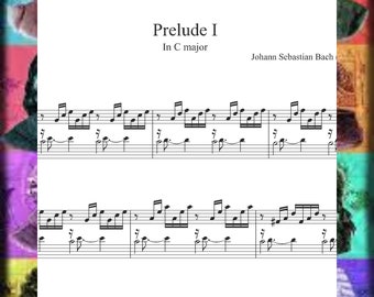 Prelude and Fugue No 1 in C major (The Well-Tempered Clavier) Bach BWV 846 Solo Piano Sheet Music Printable PDF 4 Pages Download