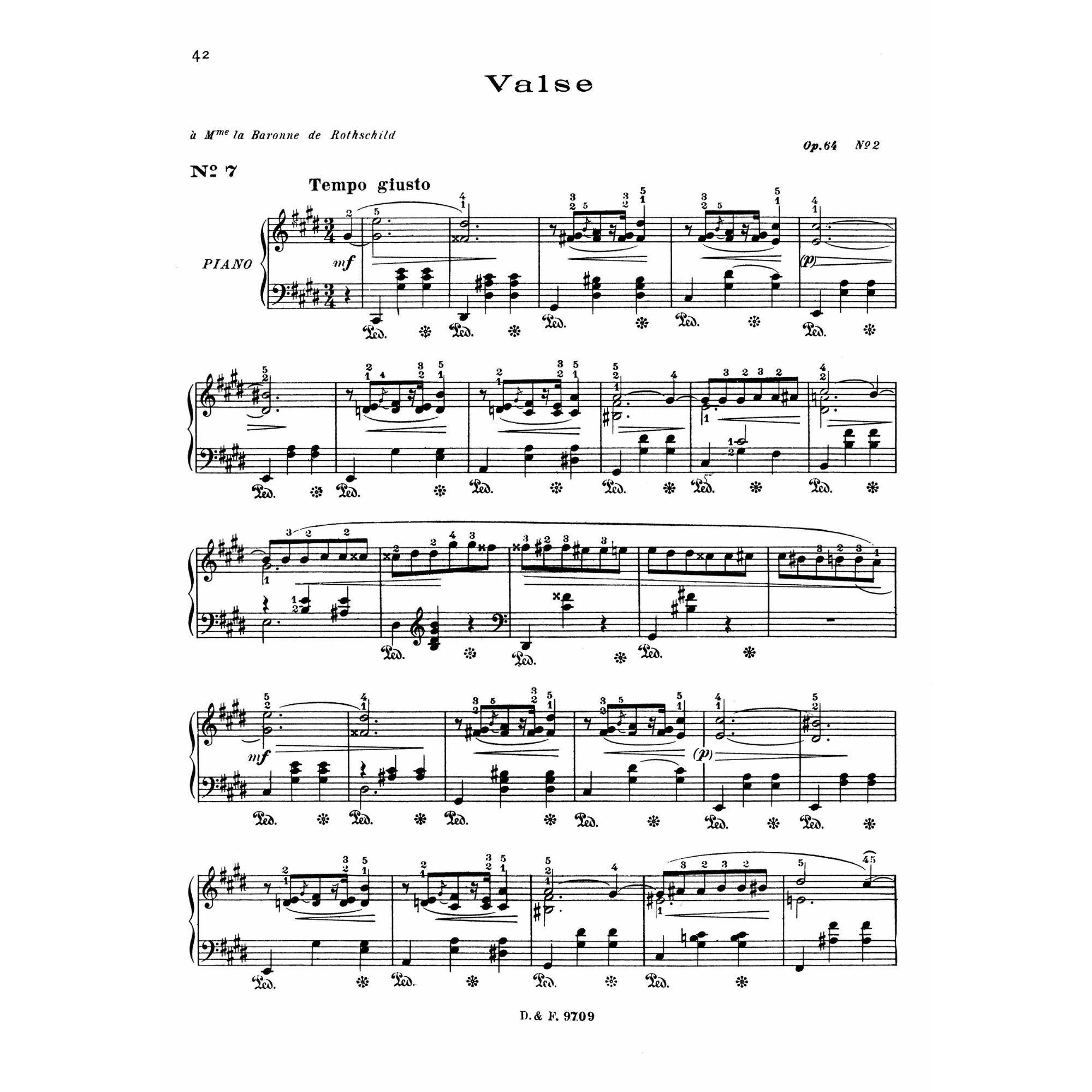 Chopin - Waltz in C Sharp Minor Op 64 No 2 Piano Sheet Music PDF 6 Pages