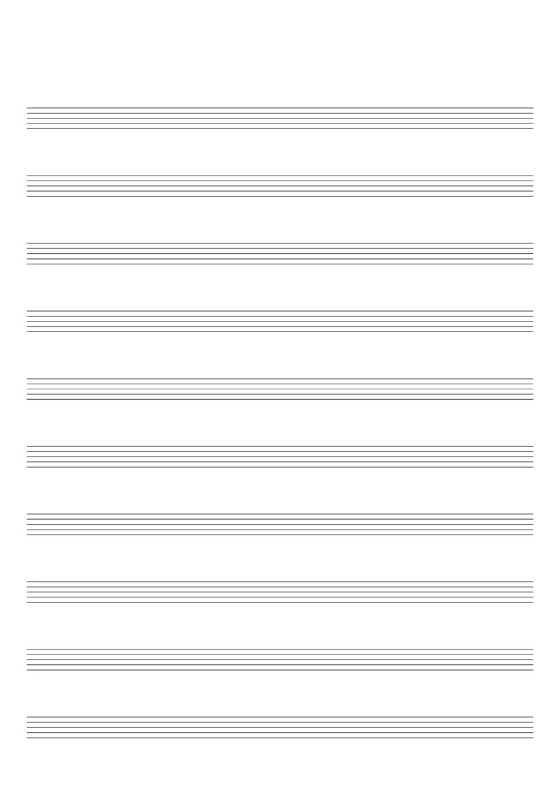 6 TYPES Printable Blank Staff Paper PDF Download Blank Music Staff ...