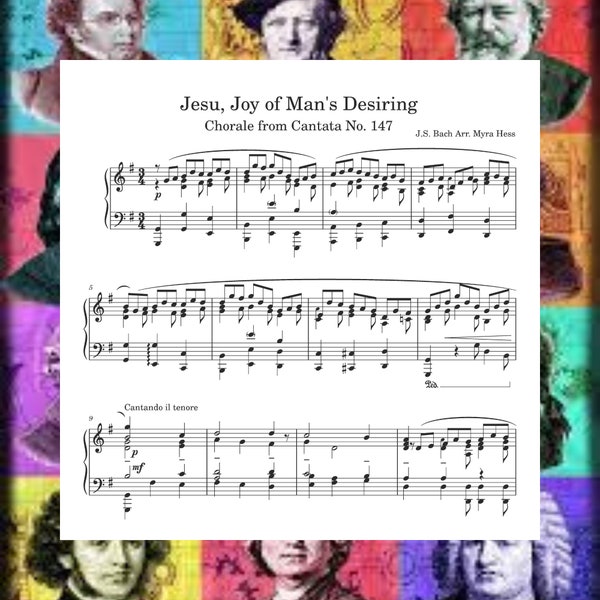 Jesu, Joy Of Man's Desiring Bach BVW147 Piano Solo Sheet Music Download Printable PDF 4 Pages