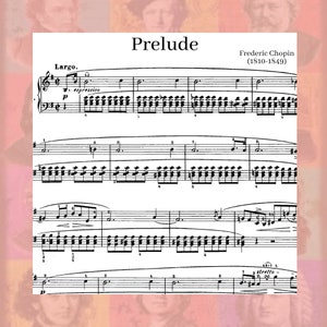 Chopin Prelude No 4 (Largo) in E minor Op 28 Frederic Frédéric Solo Piano Sheet Music Printable PDF 1 Page Download