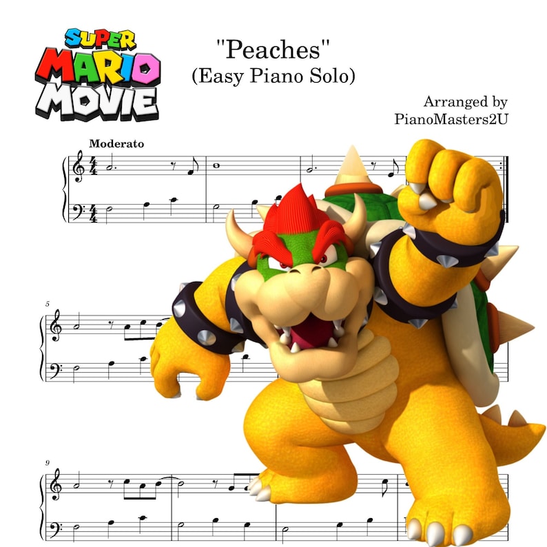 Peaches Piano Solo Super Mario Bro. Movie 2023 Song by Bowser Jack