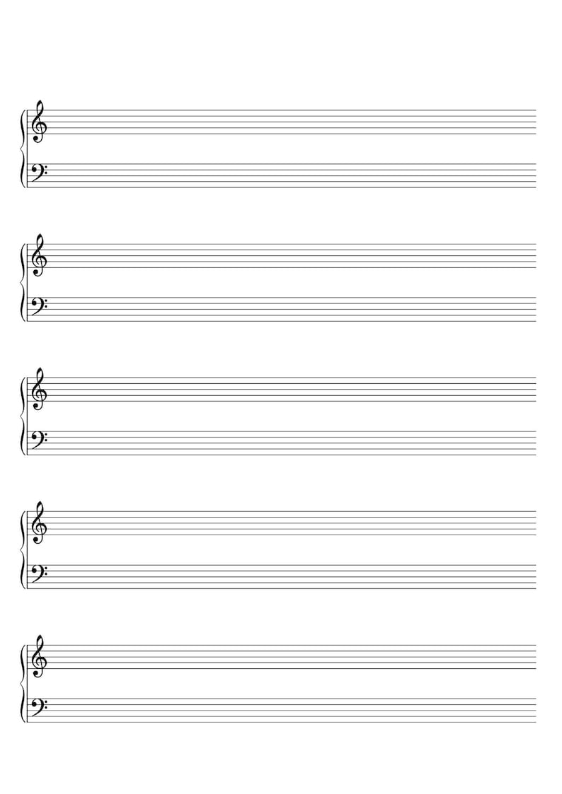 6 TYPES Printable Blank Staff Paper PDF Download Blank Music Staff