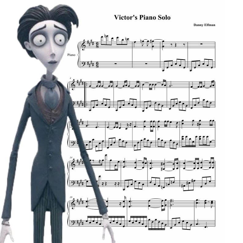 Corpse Bride - Victor's Piano Solo Piano Sheet Music PDF - Etsy