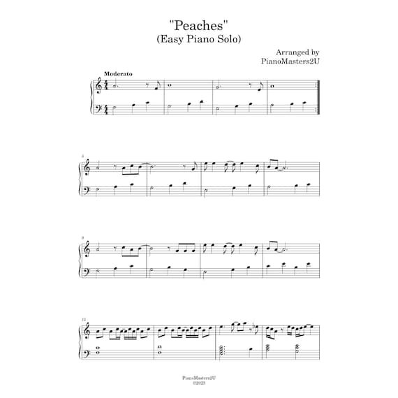 Peaches - Easy Piano - Digital Sheet Music