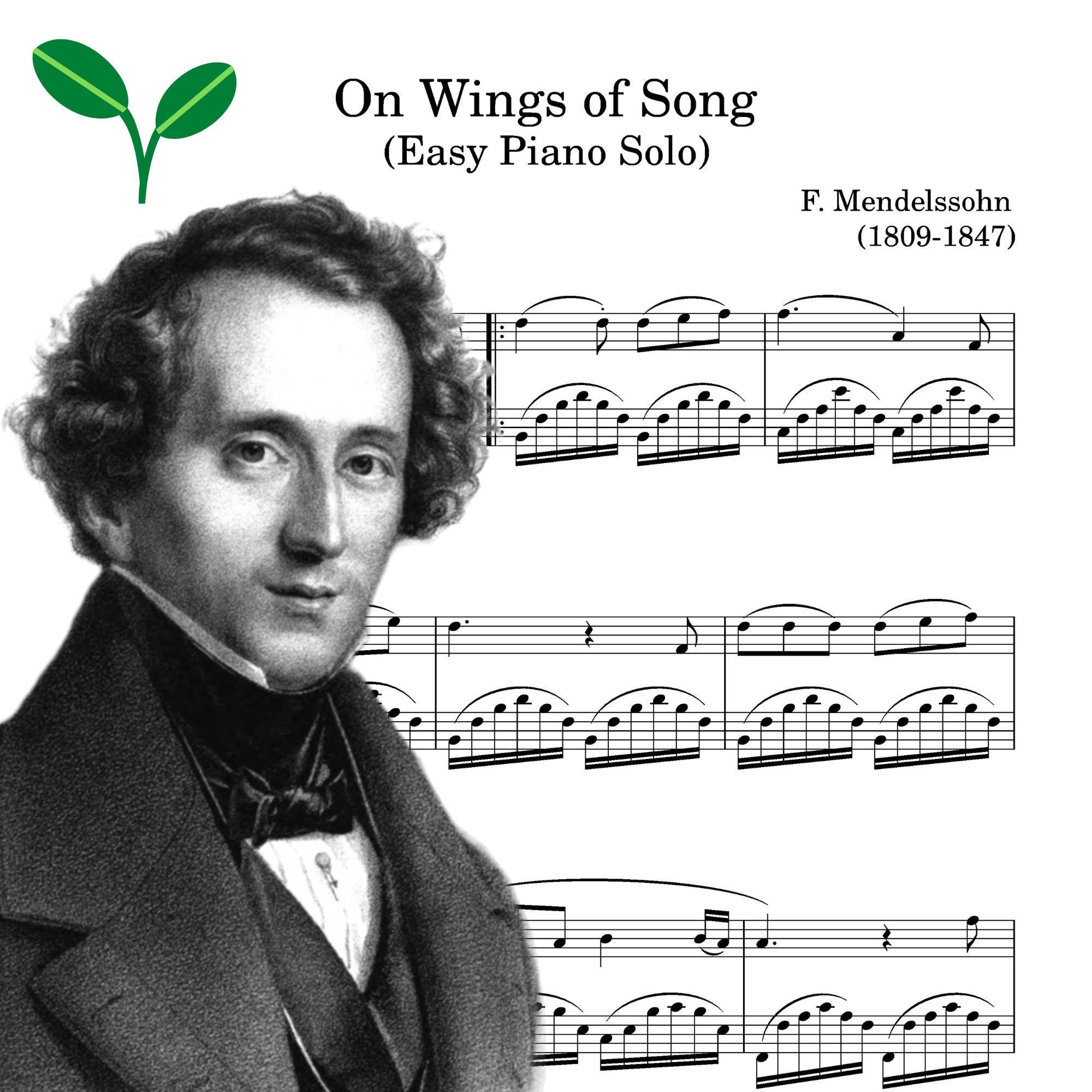 On Wings of Song (easy) Mendelssohn Auf Flügeln Des Gesanges