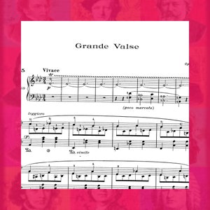 Chopin Waltz Op 42 Grande Valse Frédéric Chopin Solo Piano Sheet Music Printable PDF 9 Pages Download Watlz Valse