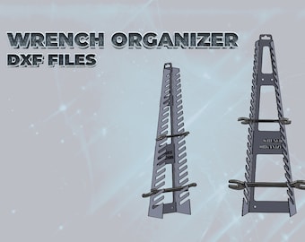 Organizer na Klucze Płaskie DIY – Projekt DXF – Wieszak Warsztatowy 22 Klucze – Tablica Narzędziowa CNC – Metalworking Design