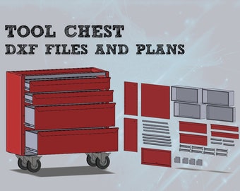 Tool chest blueprints dxf files Workshop cabinet Mobile cart tool box. Metric plans PDF