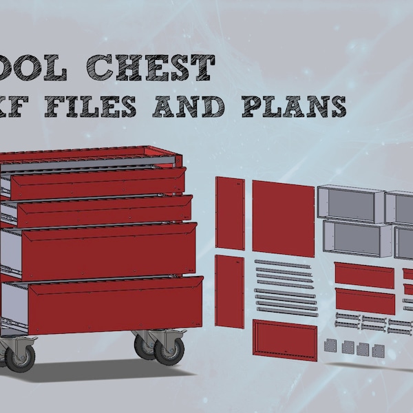 Tool chest blueprints dxf files Workshop cabinet Mobile cart tool box. Metric plans PDF