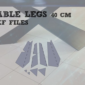 Archivos DXF para cortar y fabricar patas de mesa de centro H=40cm en chapa de 2mm
