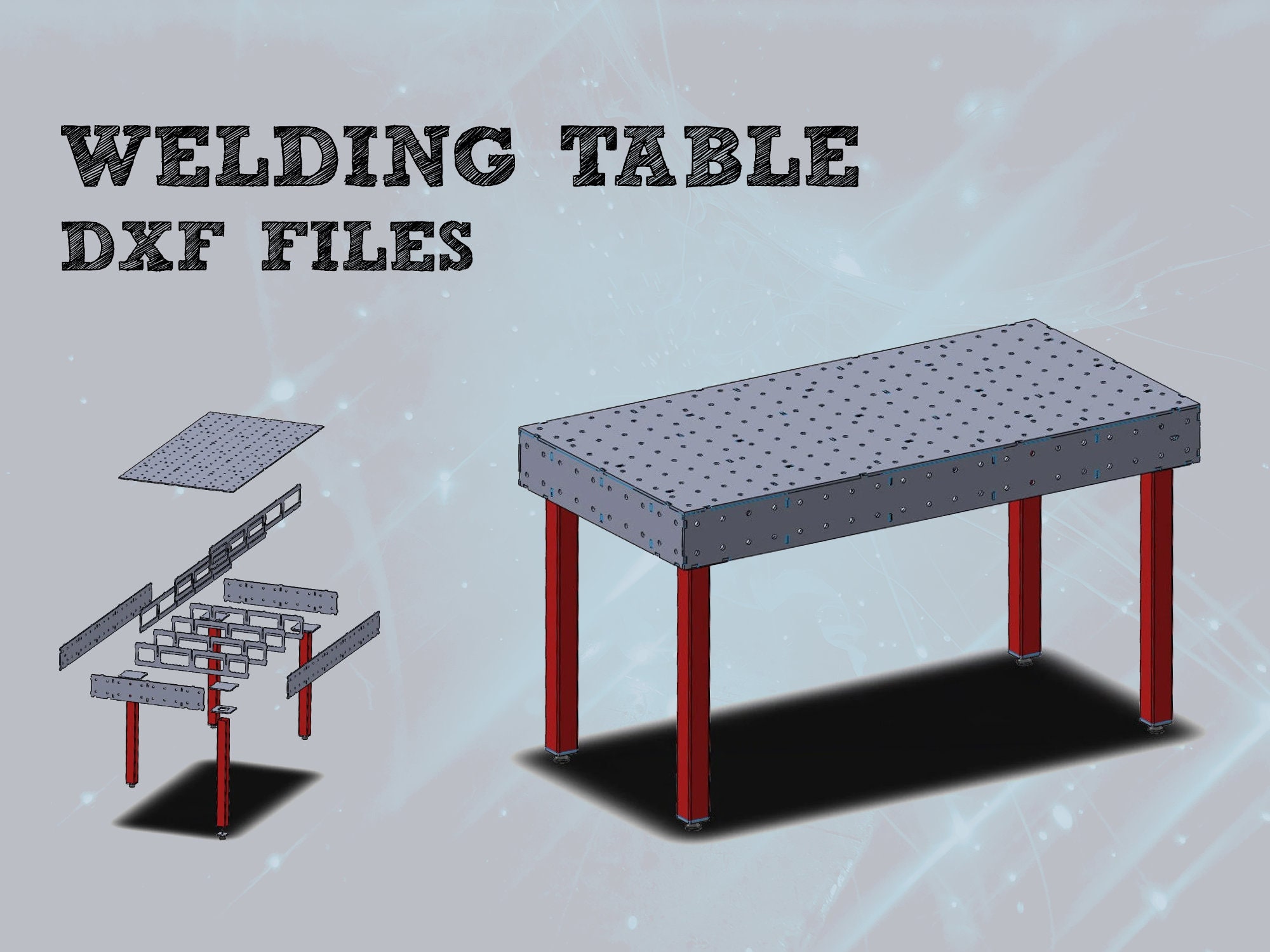 DIY Welding Table DXF Files 2000x1000x200mm D16 10mm Thickness Etsy
