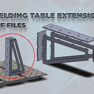 Welding table extension square 90 Degree 500 x 100 x 8mm DXF laser or plazma cut files