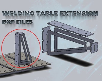 Welding table extension square 90 Degree 500 x 100 x 8mm DXF laser or plazma cut files