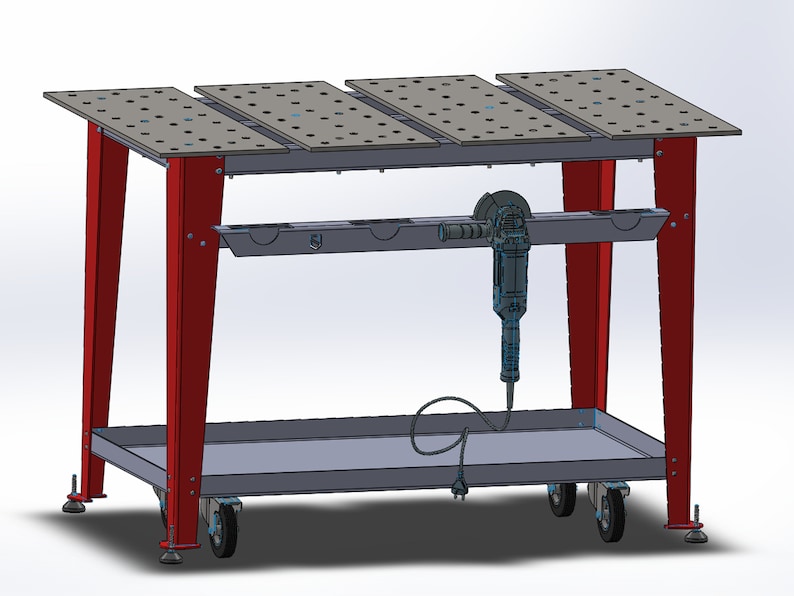 Buy Mobile Welding Fixture Table Cart 0,8x1,2m Fi16 DIY Plans DXF