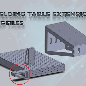Welding table extension square 90 Degree 500 x 200 x 8mm DXF laser or plazma cut files