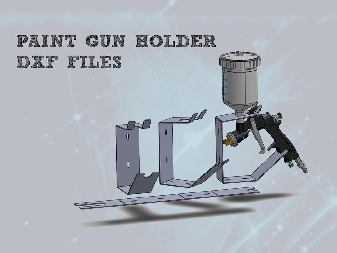 Spray Gun Holder DXF – Workshop Organizer – CNC Plans – Paint Gun Rack ...