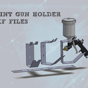 Spray Gun Holder DXF – Workshop Organizer – CNC Plans – Paint Gun Rack – Laser Plasma Cut PDF Project – Hand Bending Design