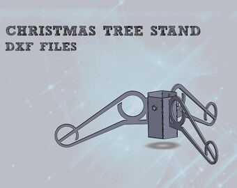 Puede incluir: Un soporte de árbol de Navidad de metal con tres brazos y una base cuadrada. El soporte está diseñado para mantener un árbol de Navidad en posición vertical.
