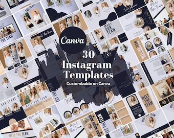 30 Träffa teamet för mäklare Instagram Canva-mallar (digital nedladdning)