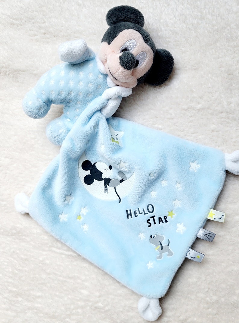 Doudou à personnalisé mickey bleu