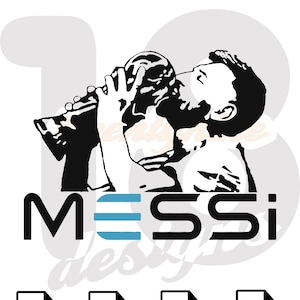 Messi SVG-, PNG-, PDF- en Dxf-bestanden, T-shirt Design, Digitale prints, Digitale graphics, Silhouet, WK voetbal 2022 Argentinië