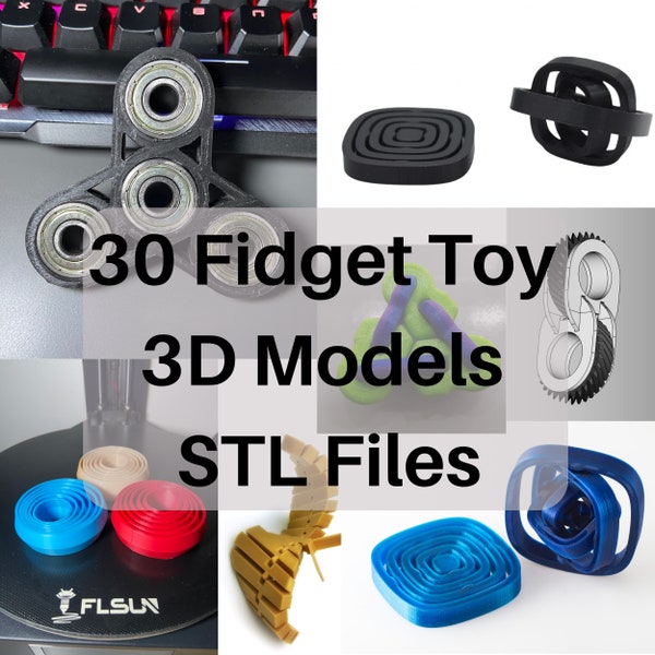 30+ Fidget Toy STL Files | 3D Printing Files | 30 3D Models | 3D Printer Files | 3D Print File