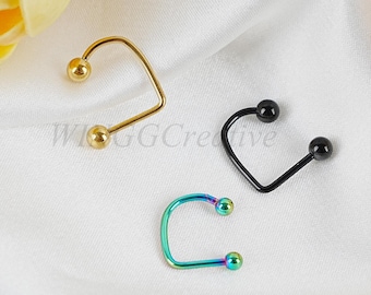 Runde Kugel U-Förmiger Lippenstecker, Teufel Hufeisen Lippenring, Punk Ohrstecker, Body Piercing, Titanium Spike Lip Piercings, Körperschmuck