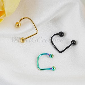 Round ball U-shaped Lip Stud, Devil Horseshoe Lip Ring, Punk Stud Piercing, Body Piercing, Titanium Spike Lip Piercings, Body Jewelry