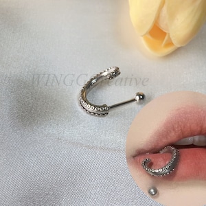 Anello per le labbra con tentacoli di calamaro, perno per le labbra alla moda, perno in stile punk, piercing alla cartilagine e al trago, perno in acciaio al titanio, accessori da donna