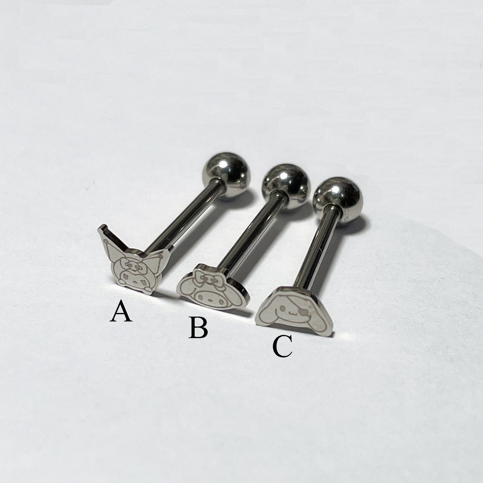 Piercing Per Lingua In Acciaio E Acrilico - 5 Pezzi Colorati - 14G - Foto 3