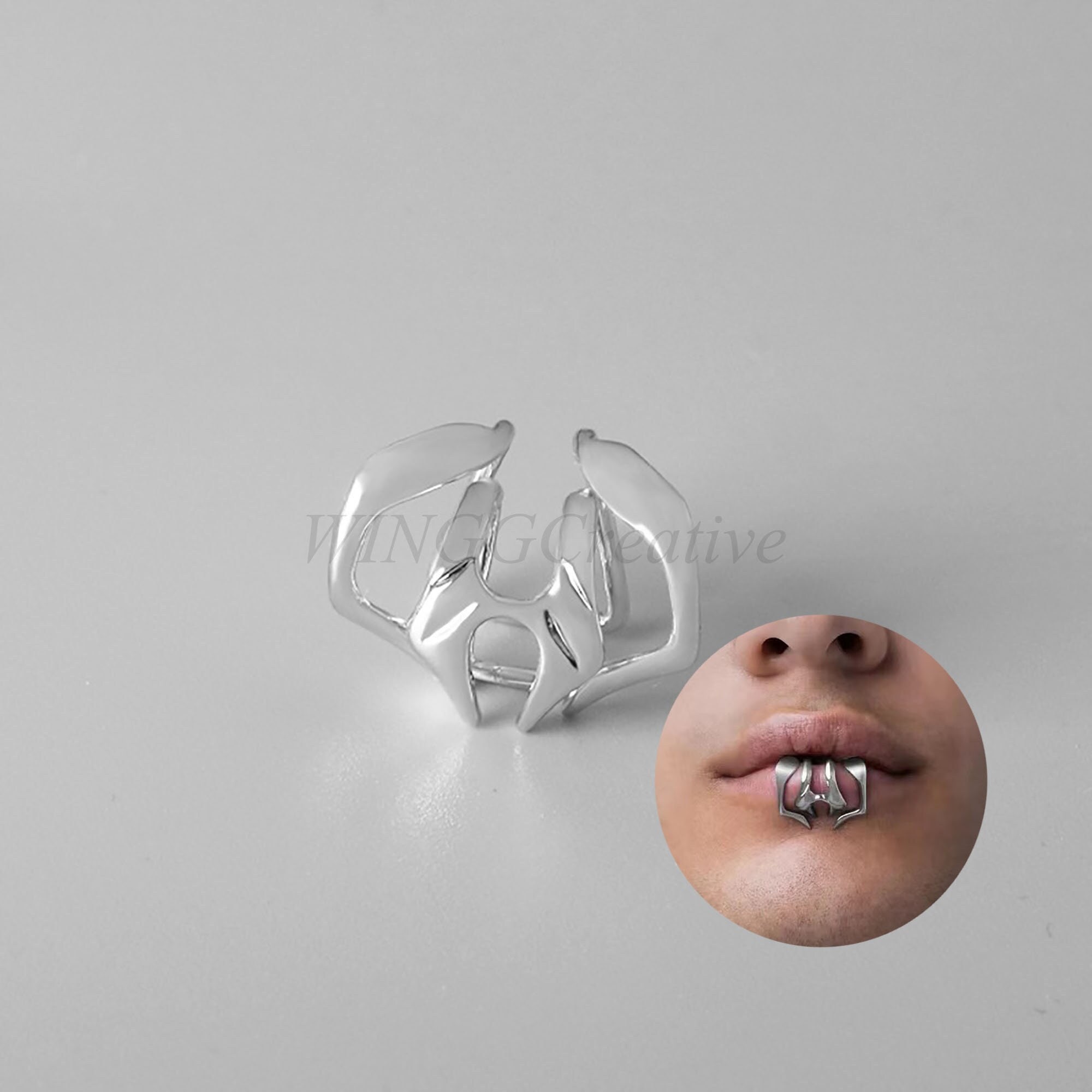 Minimalist Lip Clip, No Piercing Lip Clip Lip Ring, Punk Style Ring, Cyberpunk Creative Body Jewelry, Men Women Silver Gold Accessories