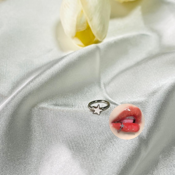 Minimalist Star Lip Ring, Sweet Lip Ring, Star Lip Piercing, Punk Style Stud, Cartilage Piercing, Tragus Piercing, Titanium Steel Charms