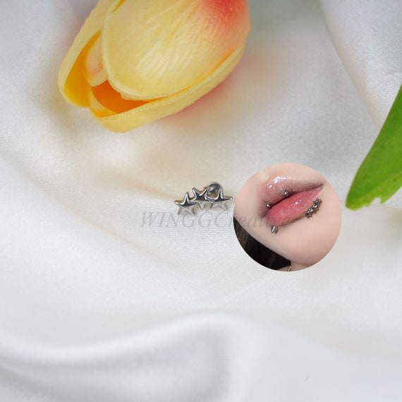 Connected Stars Lip Stud, Lip Piercing, Piercing Charms, Titanium Steel Stud, Body Piercing Jewelry, Gift For Her, Women Accessories