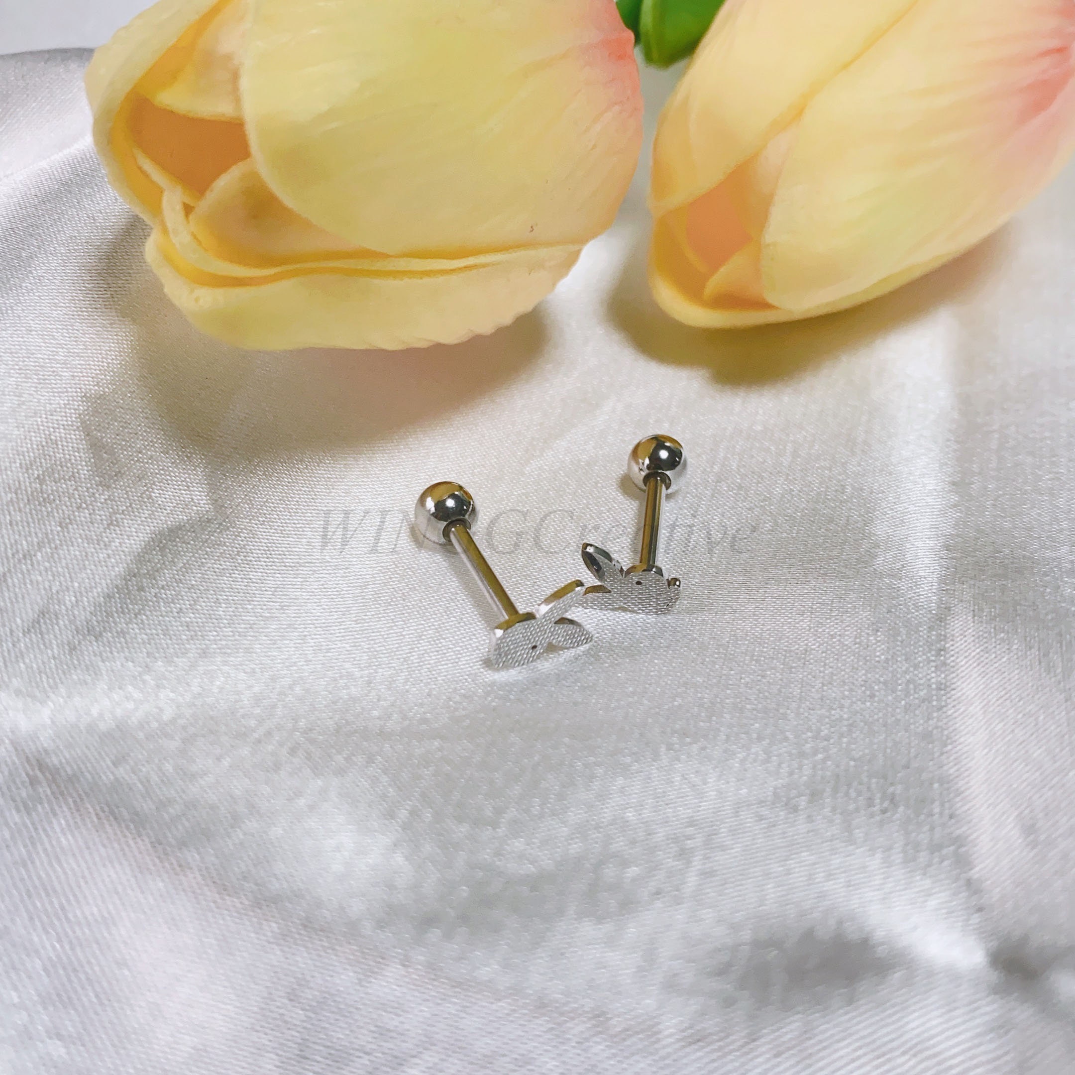 Piercing A Rabbit Cute Rabbit Tongue Stud, Tongue Barbell Piercing, Animal Tongue Barbell ...