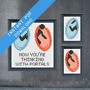 Now You&#39;re Thinking With Portals - Cross Stitch Pattern