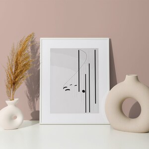 Melodien in Bewegung | Minimale Wabi-Sabi Inspirierte Kunst | Print On-Demand | Moderne Japandi Wandkunst | Digitaldruck
