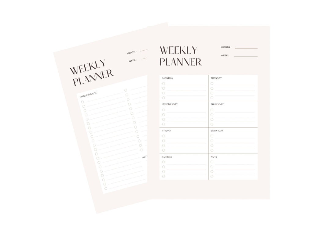 Weekly Meal Planner Printable - Etsy
