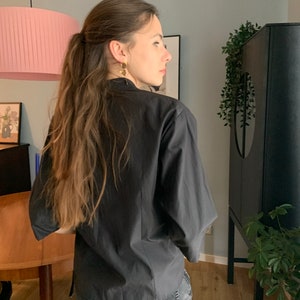 Vintage Wickelbluse in Schwarz von Hopsack Bild 6