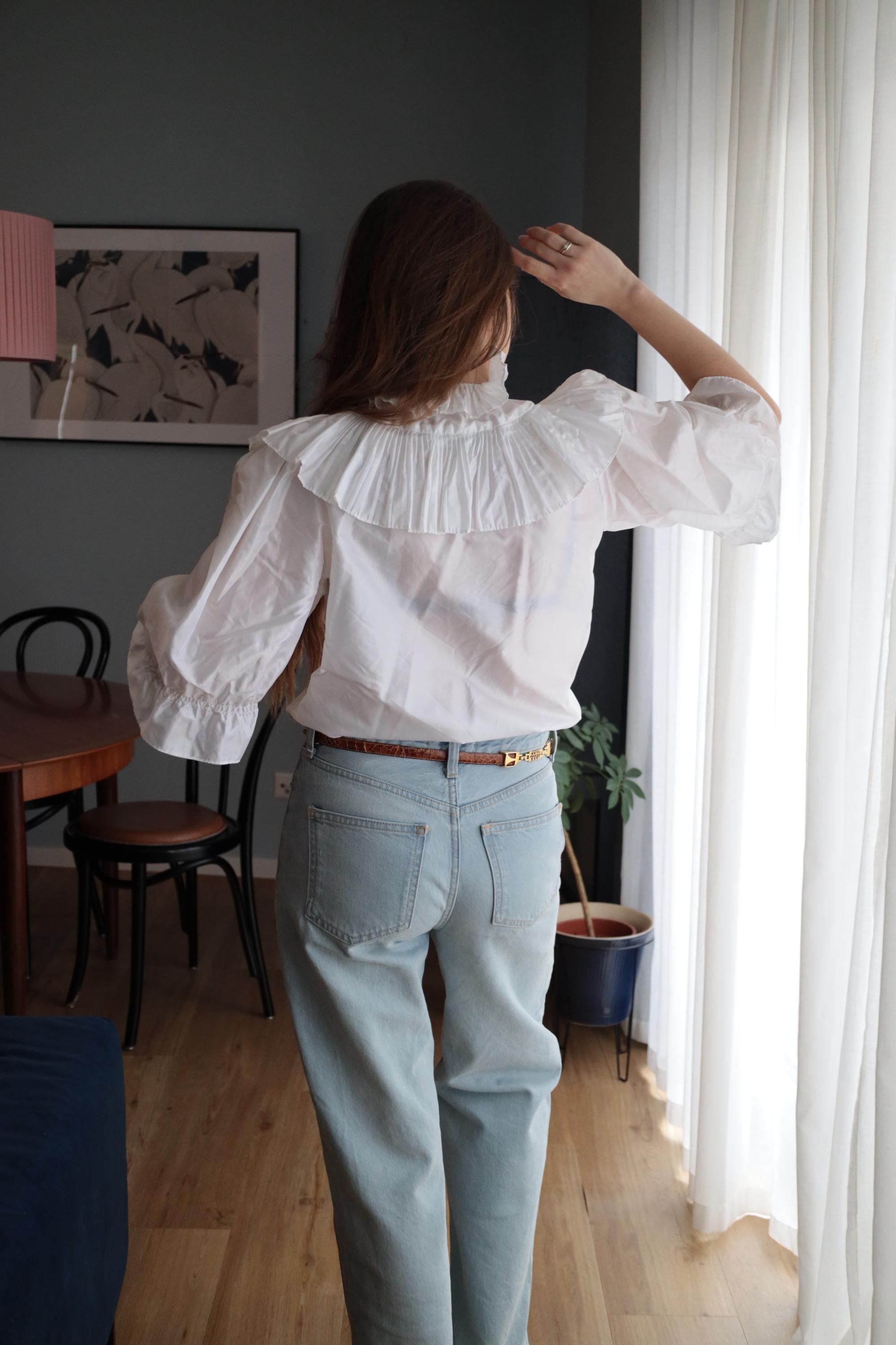 Vintage White Ruffled Blouse | 70s Style Blouse With Flounces | High ...
