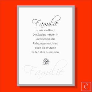 POSTER *FAMILY is like a tree...* also available with aluminum frame, A4, various sizes