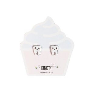 cute Tooth stud Earrings, Dental Jewelry, Dentist Gift, Cute Earrings, Tooth Fairy, Dental Hygienist, Tooth Gift, Hygienist Gift, tooth