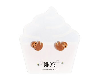 Brincos de bicho-preguiça, brincos de bicho-preguiça, presente para amantes de bicho-preguiça, brincos de bicho-preguiça, brincos de animais, brincos fofos, brincos exclusivos