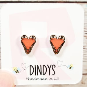 orange rainbow friends stud earrings for girls, gamer gifts for girls, rainbow friends birthday gifts favors, stud earrings for kids, gifts