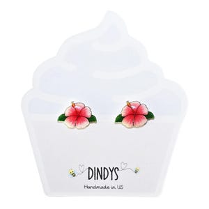 Plumeria Blume Ohrringe, Hawaiianisch inspirierte Ohrringe, Sommerparty, Hibiskus tropische Ohrstecker, Sommer Ohrstecker Ohrringe, Geschenk für sie