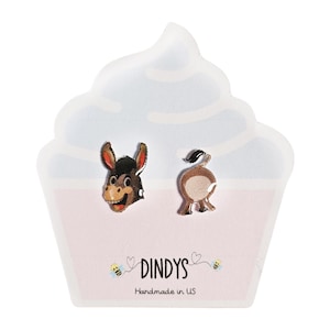 donkey stud earrings, donkey owner gifts, donkey earrings, animal stud earrings, farmer gift earrings, donkey lover birthday gifts, donkey