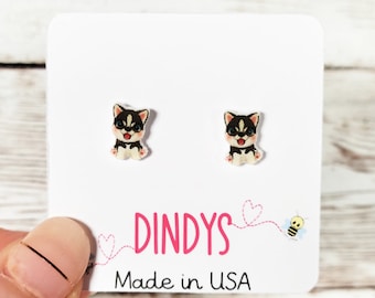 Husky-oorbellen, husky moeder cadeau, cadeaus voor hondenliefhebbers, hondenliefhebber, puppy husky oorbellen, meisjes kinderen vrouwen cadeau, heden, verjaardagscadeau husky