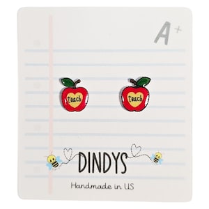 Teacher apple stud Earrings, Back to School, Gifts for Teacher, Teacher Appreciation gift, Teacher Jewelry, apple teacher earrings, apple